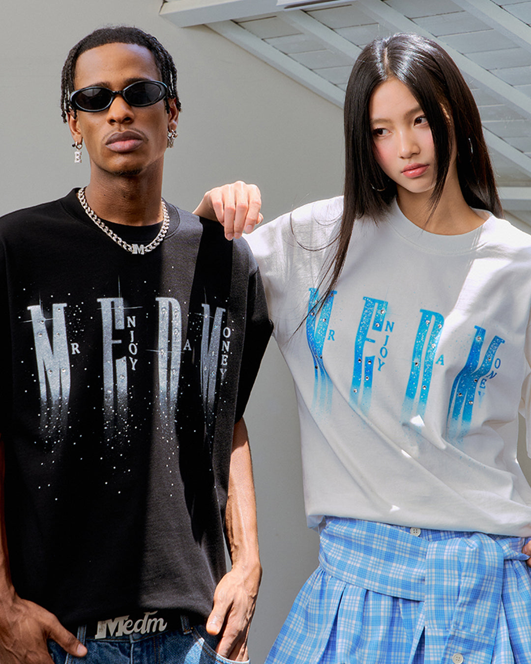 MEDM Rhinestone Flash Logo Tee | Face 3 Face