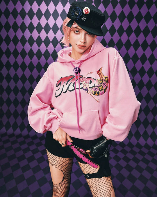 MEDM × JOJO Accent Drawstring Print Hoodie | Face 3 Face