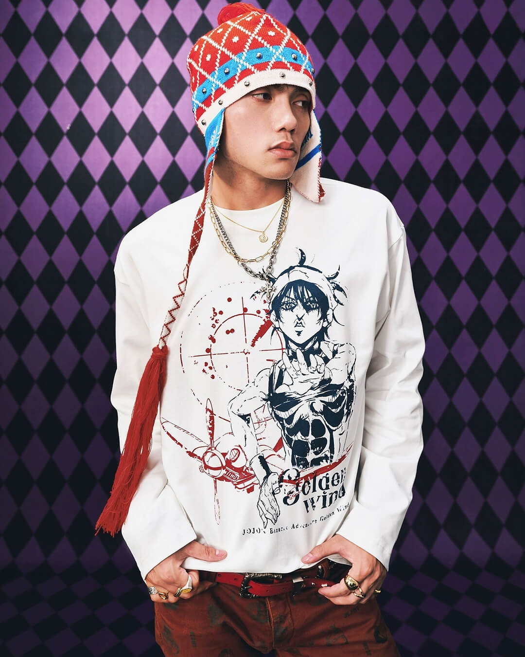 MEDM × JOJO Character Print Long Sleeve Tee | Face 3 Face