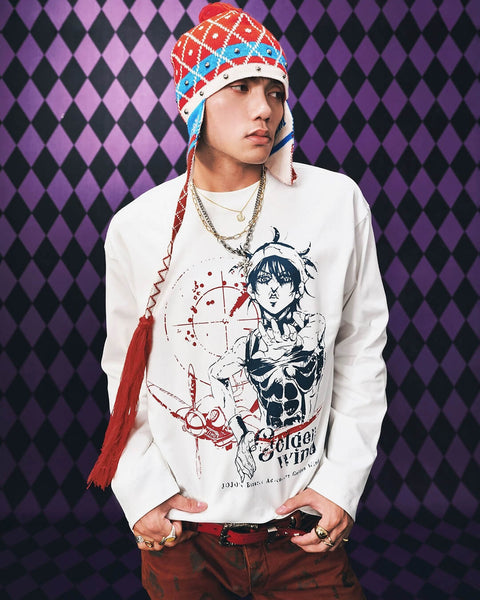 MEDM × JOJO Character Print Long Sleeve Tee | Face 3 Face