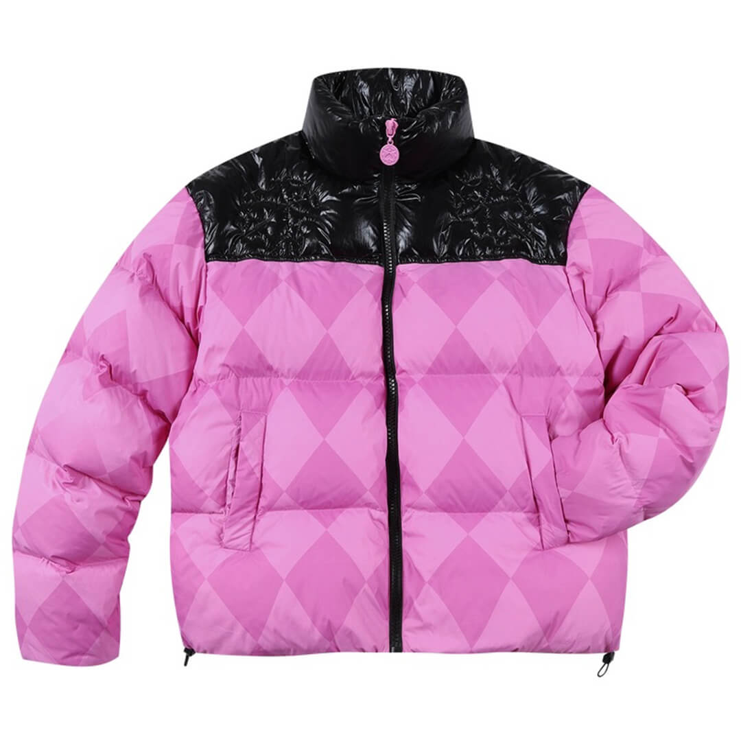 MEDM × JOJO Color Block Diamond Plaid Down Jacket | Face 3 Face
