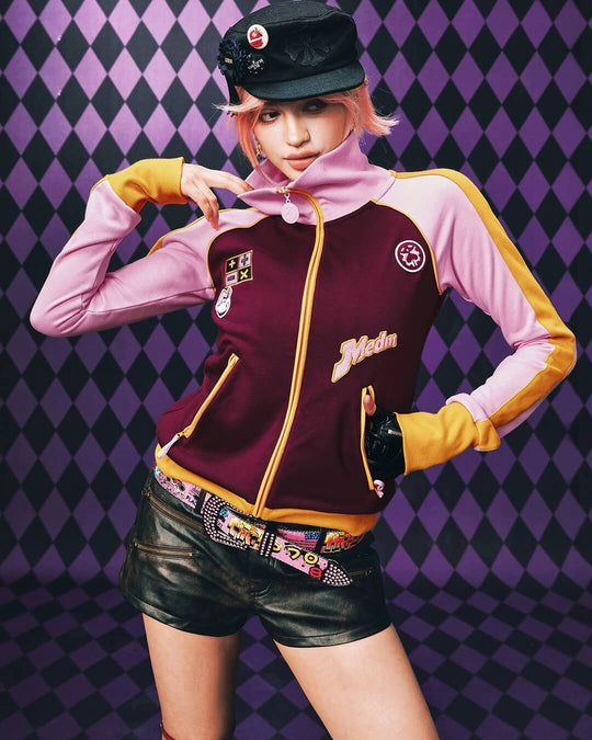 MEDM × JOJO Color Block High Neck Track Jacket | Face 3 Face