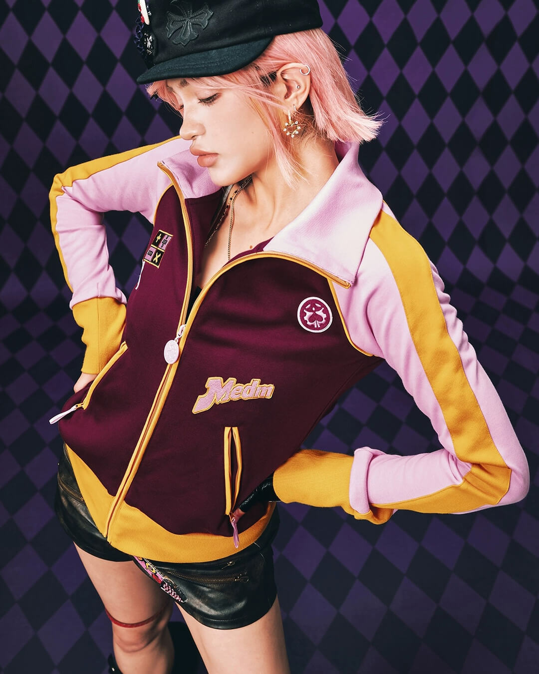 MEDM × JOJO Color Block High Neck Track Jacket | Face 3 Face