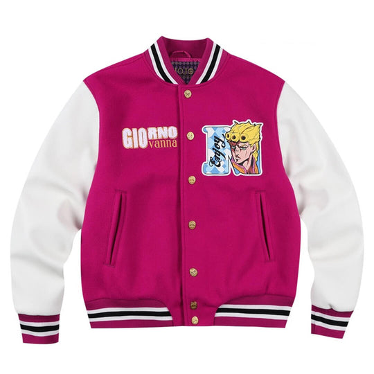 MEDM × JOJO Embroidered Patch Varsity Jacket | Face 3 Face