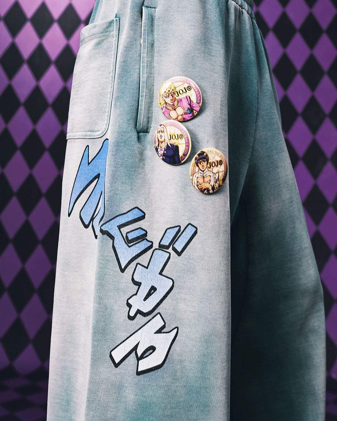 MEDM × JOJO Embroidered Print Washed Sweatpants | Face 3 Face