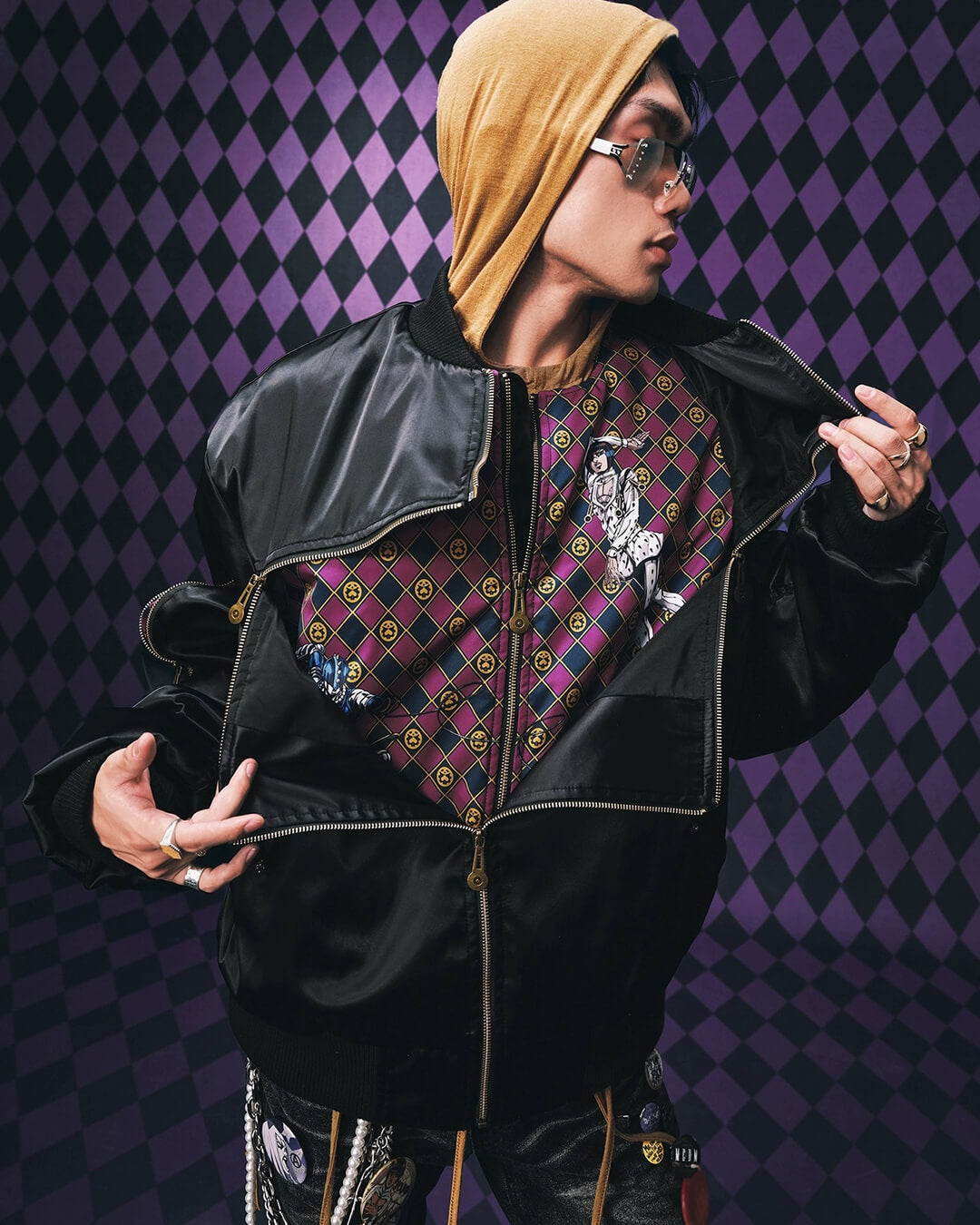 MEDM × JOJO Multi Zip Bomber Jacket | Face 3 Face