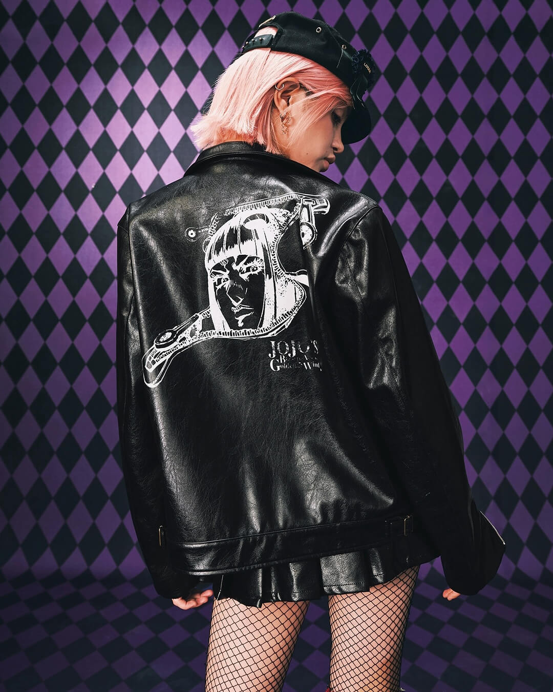 MEDM × JOJO PU Leather Biker Jacket | Face 3 Face