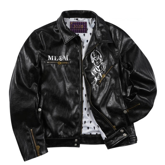 MEDM × JOJO PU Leather Biker Jacket | Face 3 Face
