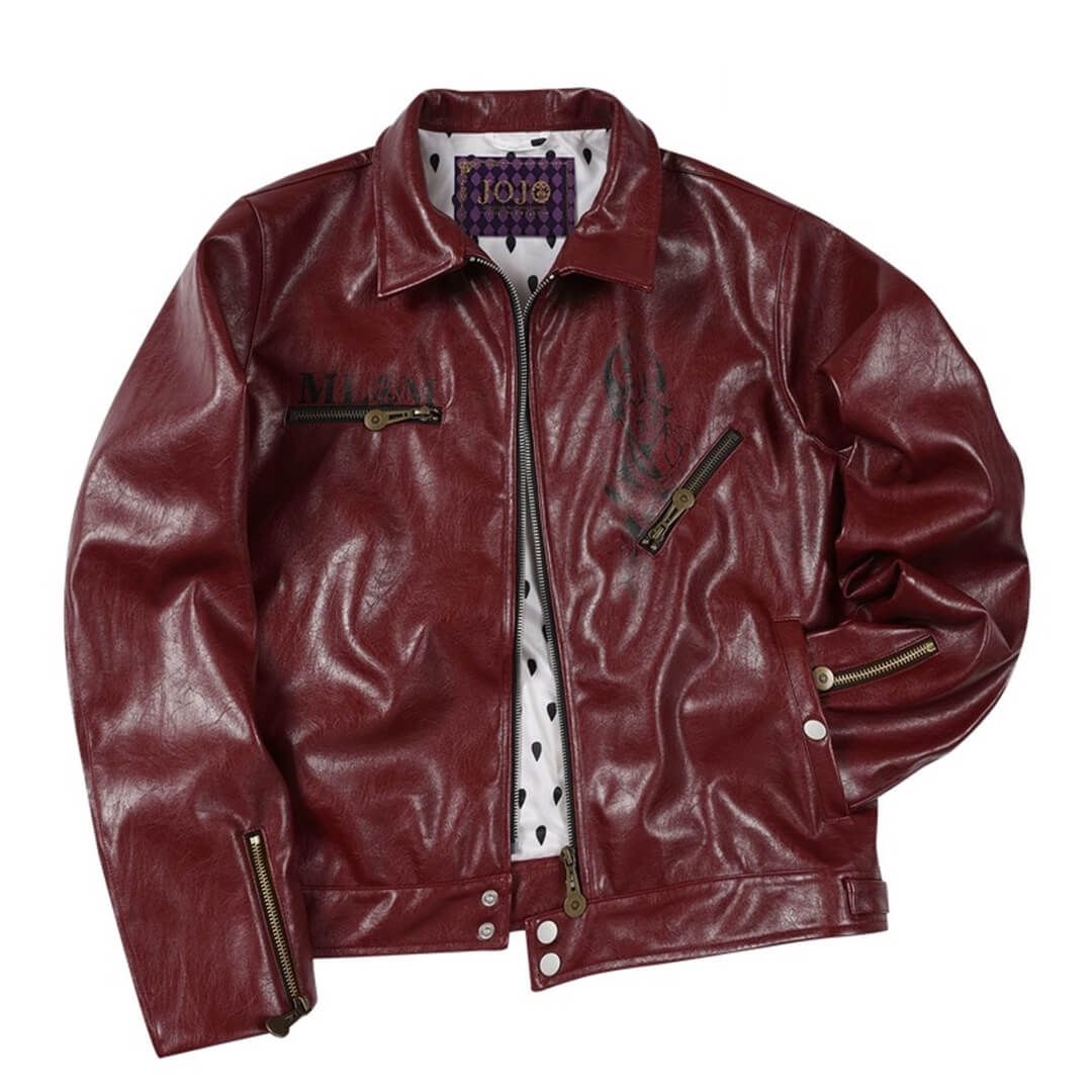 MEDM × JOJO PU Leather Biker Jacket | Face 3 Face