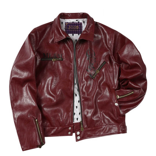 MEDM × JOJO PU Leather Biker Jacket | Face 3 Face