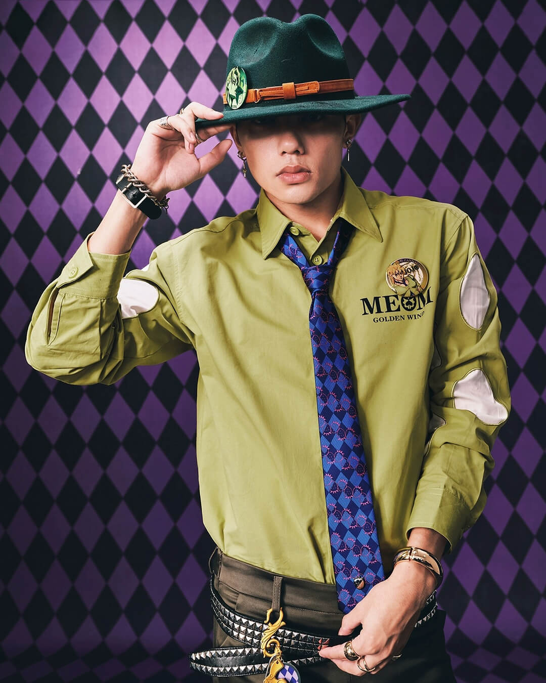 MEDM × JOJO Patchwork Long Sleeve Shirt | Face 3 Face