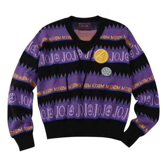 MEDM × JOJO Striped V Neck Knit Sweater | Face 3 Face