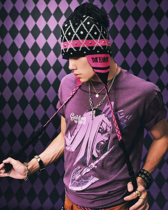 MEDM × JOJO Studded Plaid Ear Flap Beanie | Face 3 Face