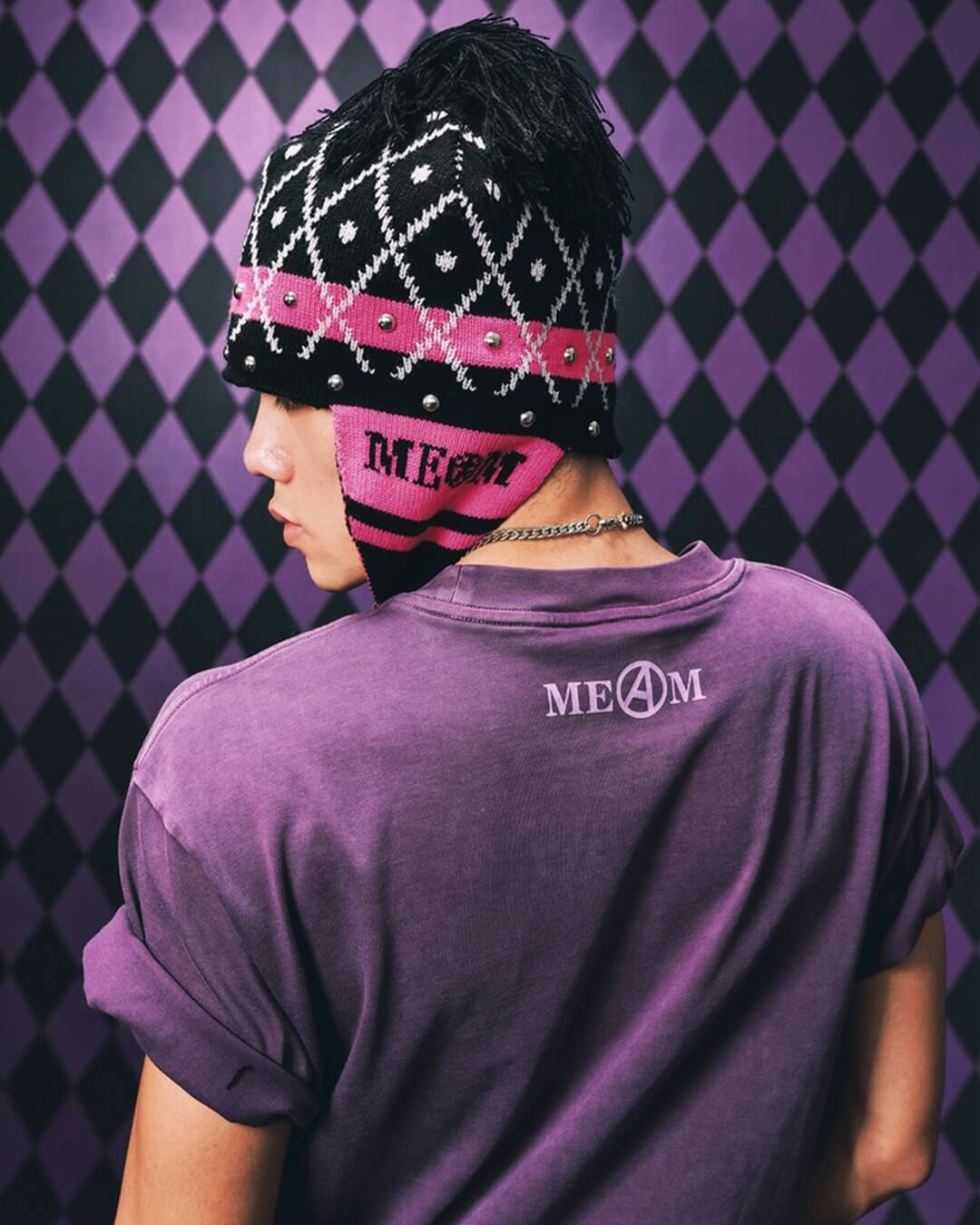 MEDM × JOJO Studded Plaid Ear Flap Beanie | Face 3 Face