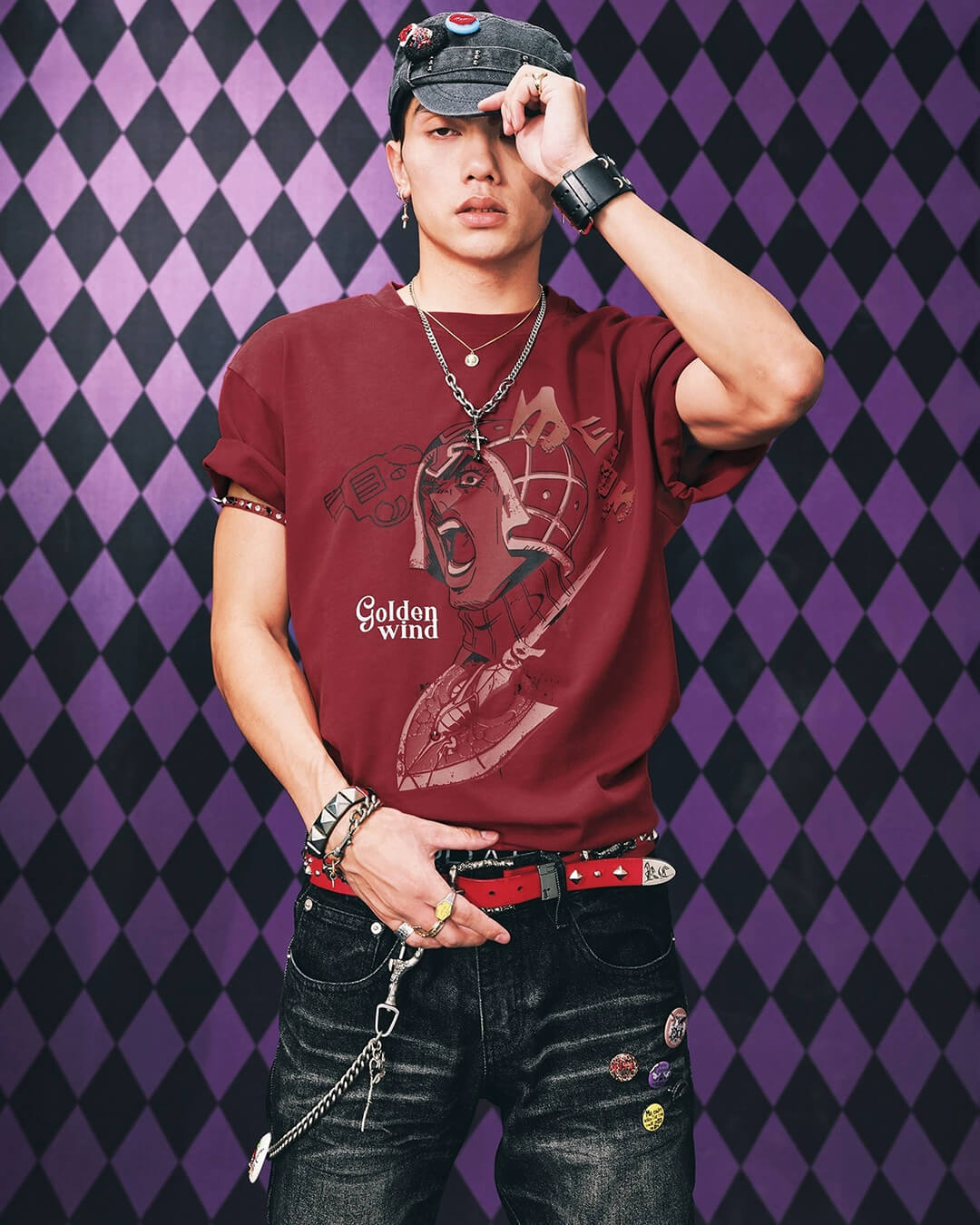 MEDM × JOJO Vintage Washed Character Print Tee | Face 3 Face