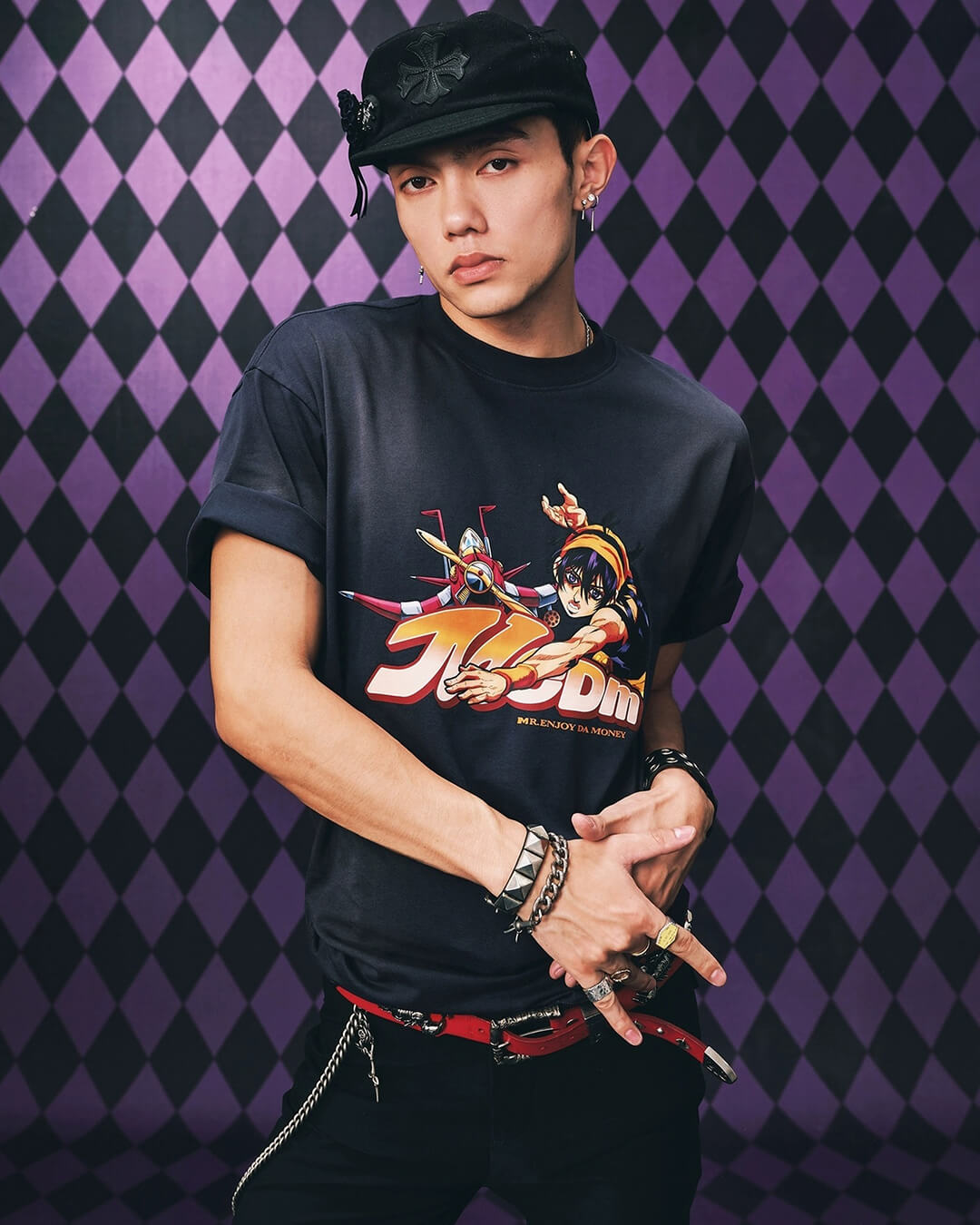 MEDM × JOJO Washed Distressed Character Print Tee | Face 3 Face