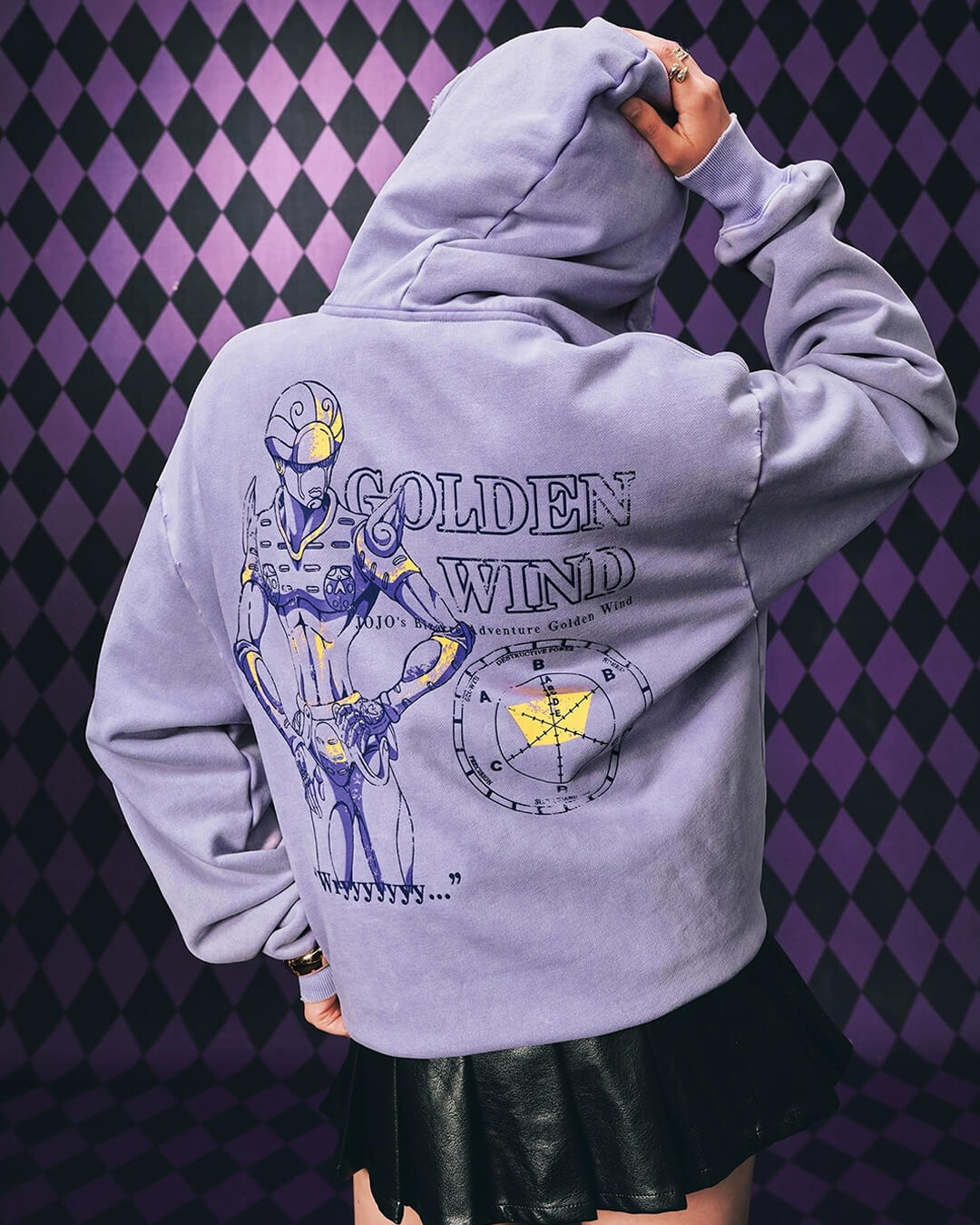 MEDM × JOJO Washed Graphic Print Zip Up Hoodie | Face 3 Face