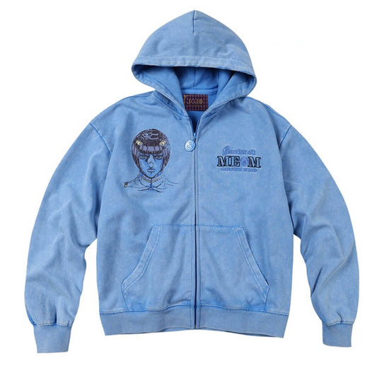 MEDM × JOJO Washed Graphic Print Zip Up Hoodie | Face 3 Face