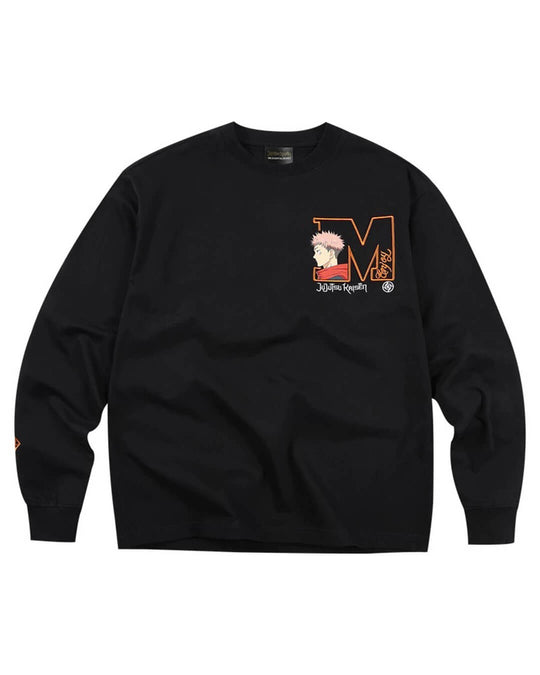 MEDM × Jujutsu Kaisen Big M Logo Character Print Embroidered Long Sleeve Tee | Face 3 Face