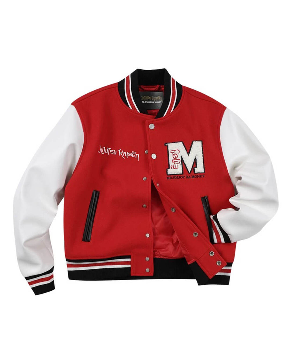 MEDM × Jujutsu Kaisen Character Patch Varsity Jacket | Face 3 Face