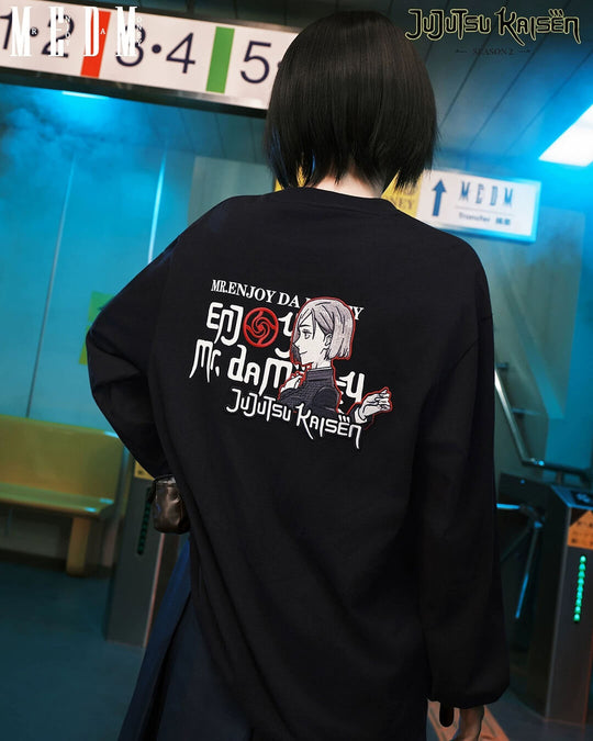 MEDM × Jujutsu Kaisen Character Print Embroidered Long Sleeve Tee | Face 3 Face