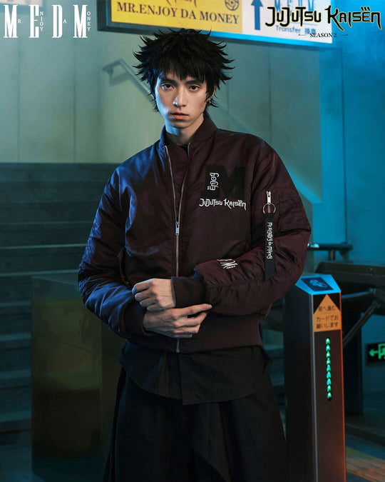MEDM × Jujutsu Kaisen Prison Realm Print Patch MA-1 Bomber Jacket | Face 3 Face