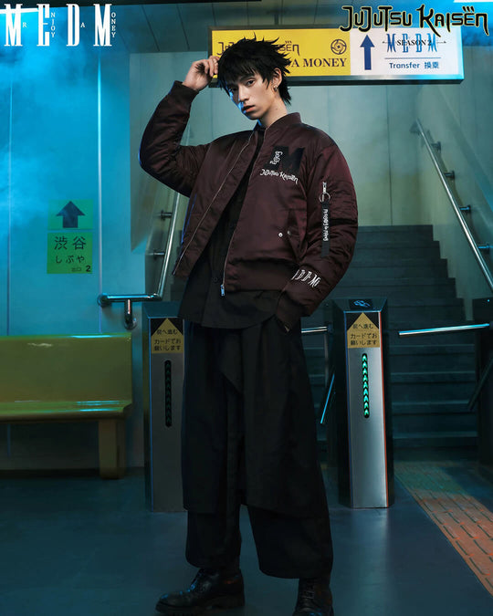 MEDM × Jujutsu Kaisen Prison Realm Print Patch MA-1 Bomber Jacket | Face 3 Face