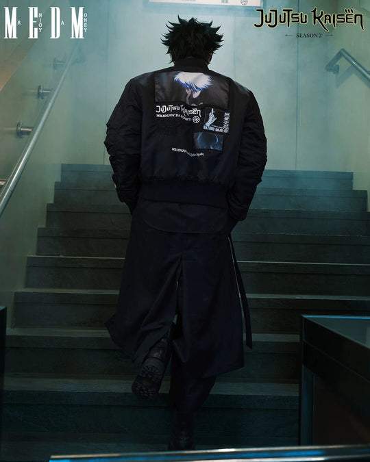 MEDM × Jujutsu Kaisen Satoru Gojo Print Patch MA-1 Bomber Jacket | Face 3 Face