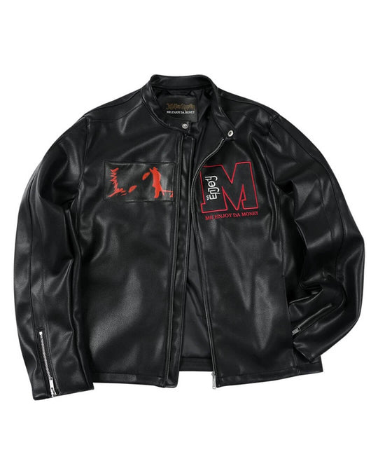 MEDM × Jujutsu Kaisen Sukuna Patch PU Leather Jacket | Face 3 Face