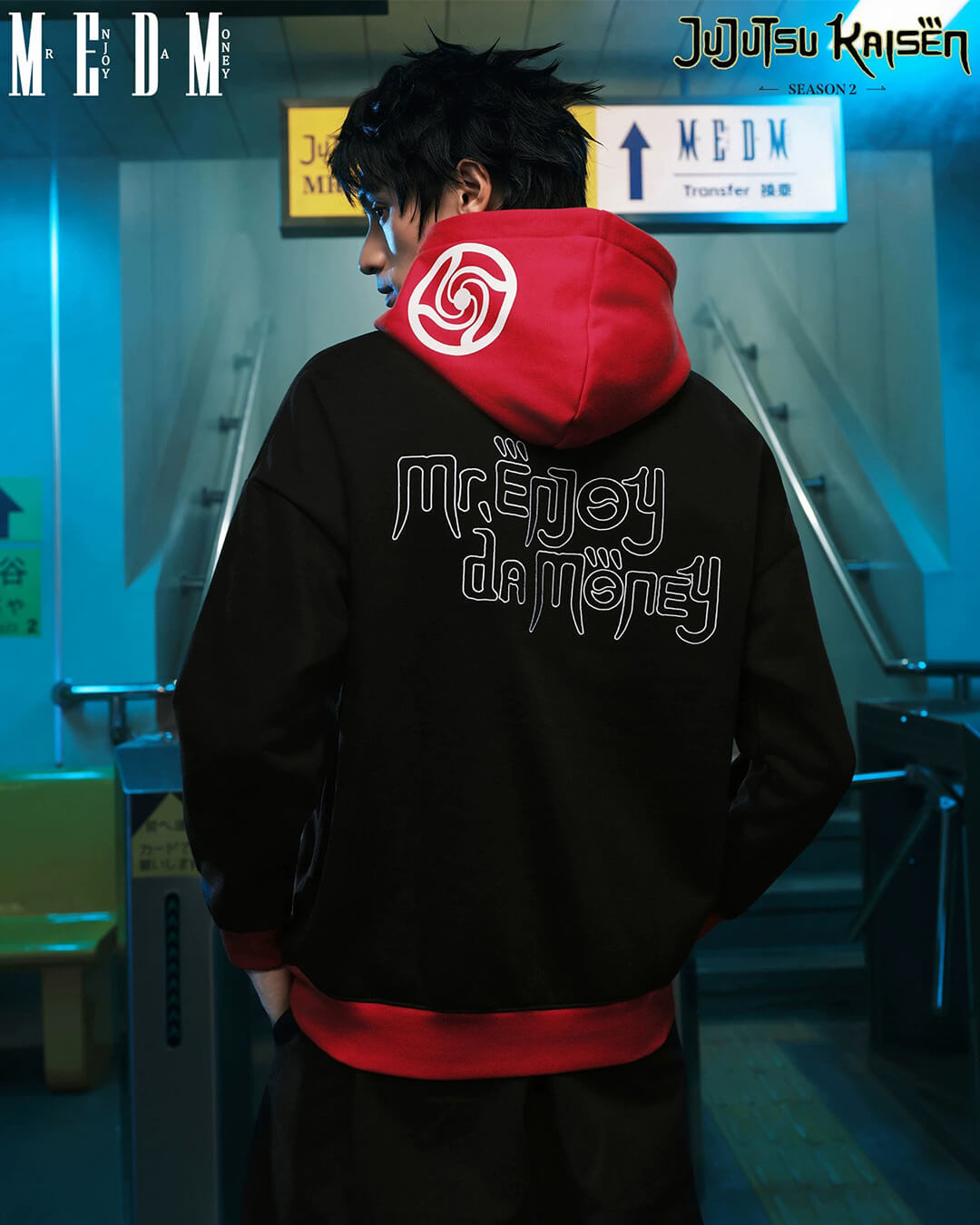 MEDM × Jujutsu Kaisen Yuji Itadori Colorblock Hoodie | Face 3 Face