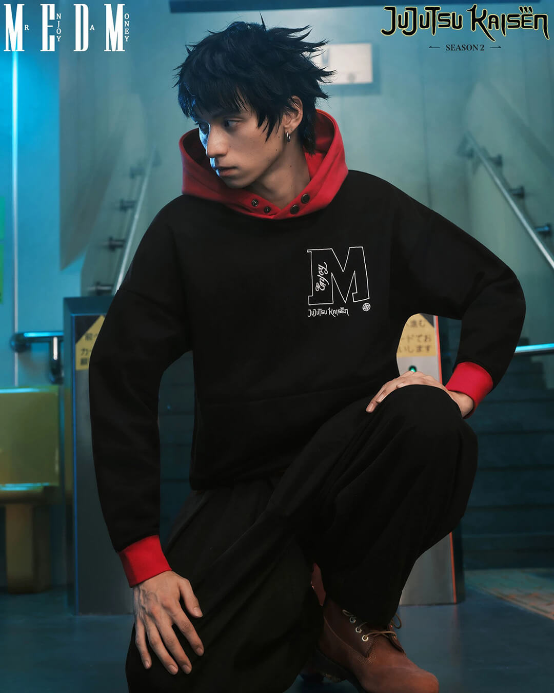 MEDM × Jujutsu Kaisen Yuji Itadori Colorblock Hoodie | Face 3 Face