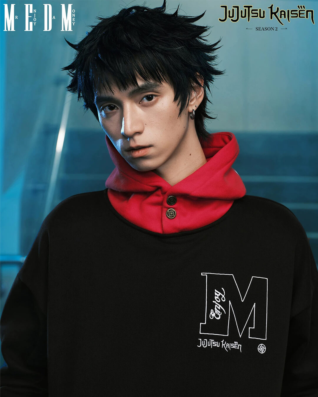 MEDM × Jujutsu Kaisen Yuji Itadori Colorblock Hoodie | Face 3 Face