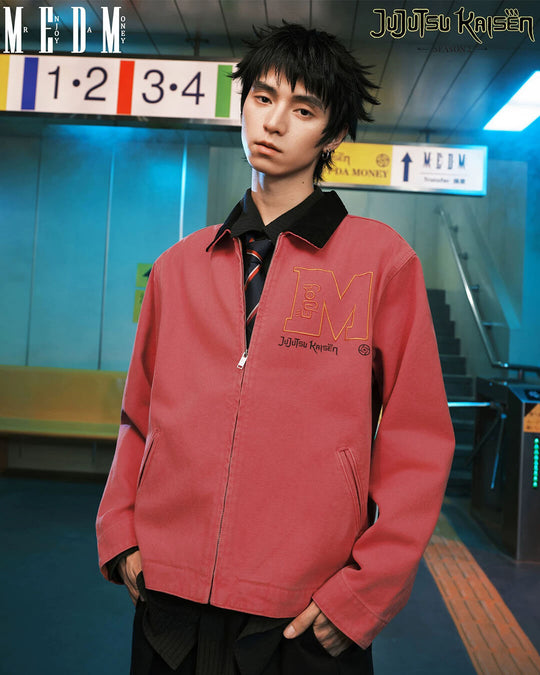 MEDM × Jujutsu Kaisen Yuji Itadori Washed Detroit Jacket | Face 3 Face