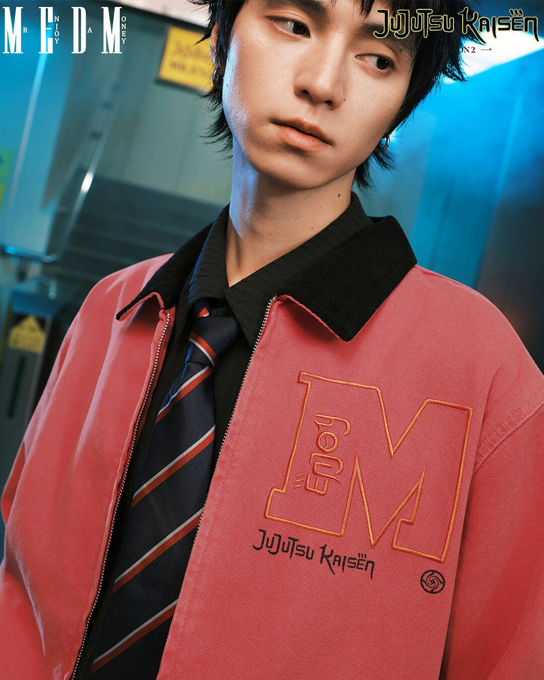 MEDM × Jujutsu Kaisen Yuji Itadori Washed Detroit Jacket | Face 3 Face