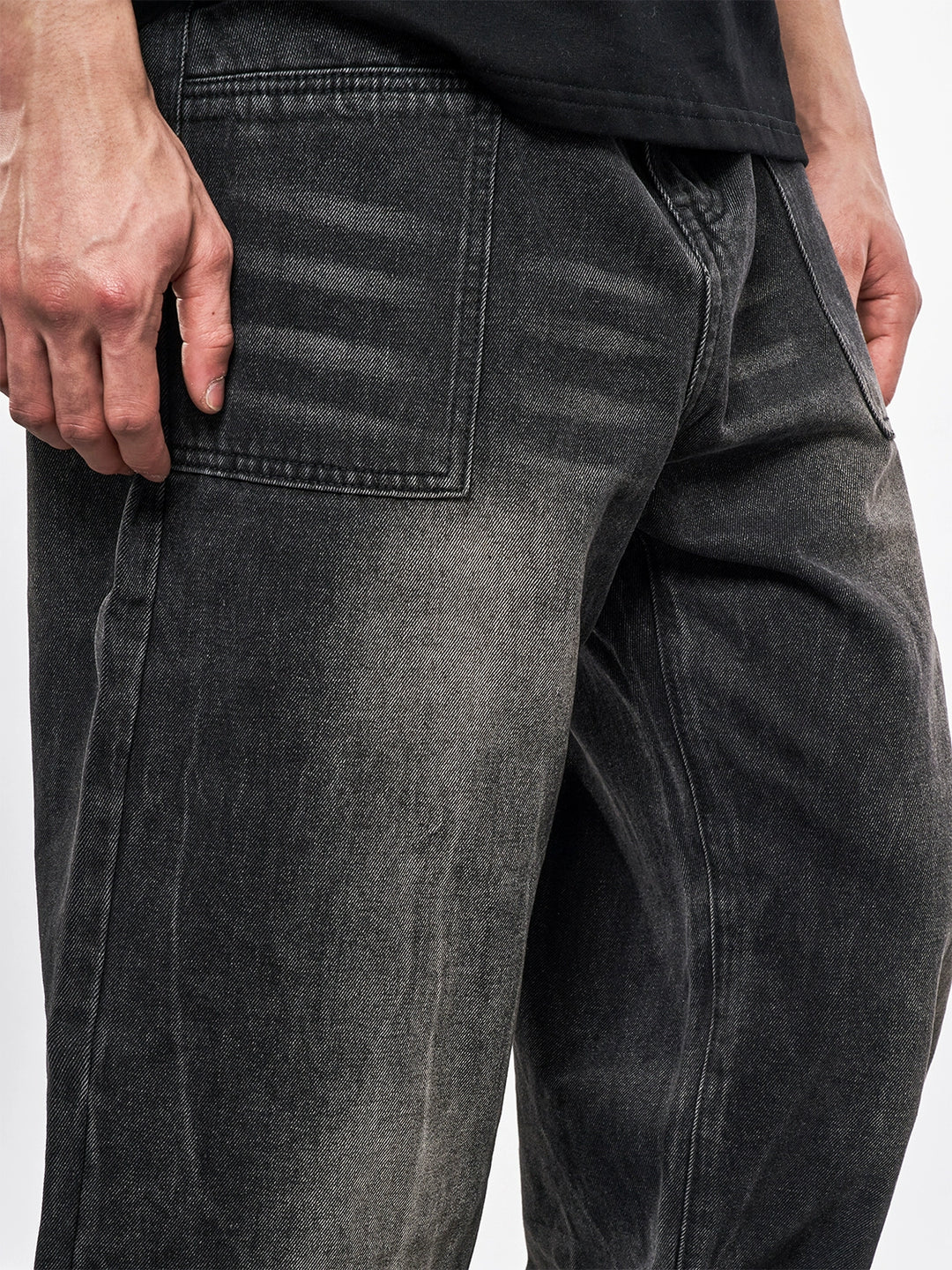 F3F Select Black Washed Patch Pocket Jeans | Face 3 Face