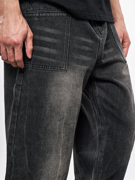 F3F Select Black Washed Patch Pocket Jeans | Face 3 Face