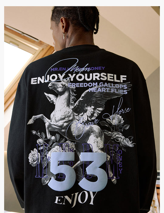 MEDM Pegasus and Rose Logo Long Sleeve Tee | Face 3 Face