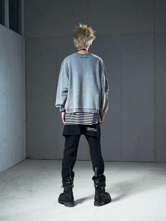 VENTUREK Washed Destruction Printed Sweatshirt | Face 3 Face