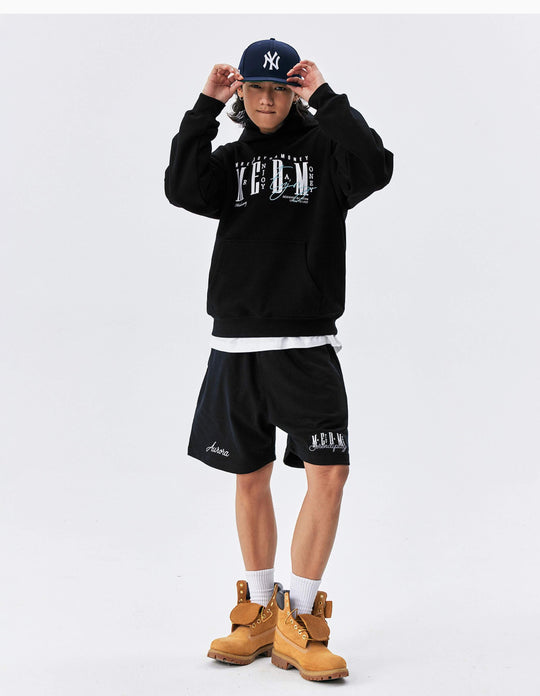 MEDM Logo Print and Embroidered Lettering Hoodie | Face 3 Face