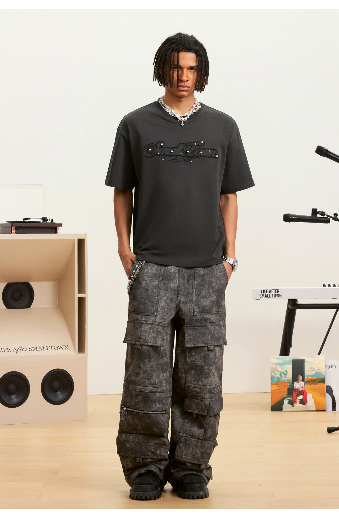 Small Town Kid Pearl Layered Embroidery Tee | Face 3 Face