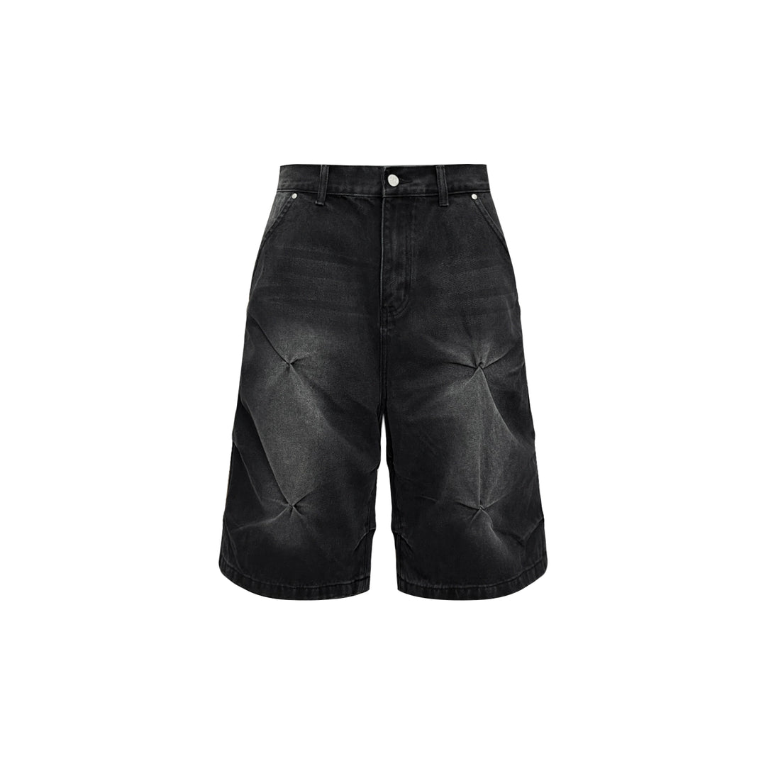 S45 Washed Pleated Denim Shorts | Face 3 Face