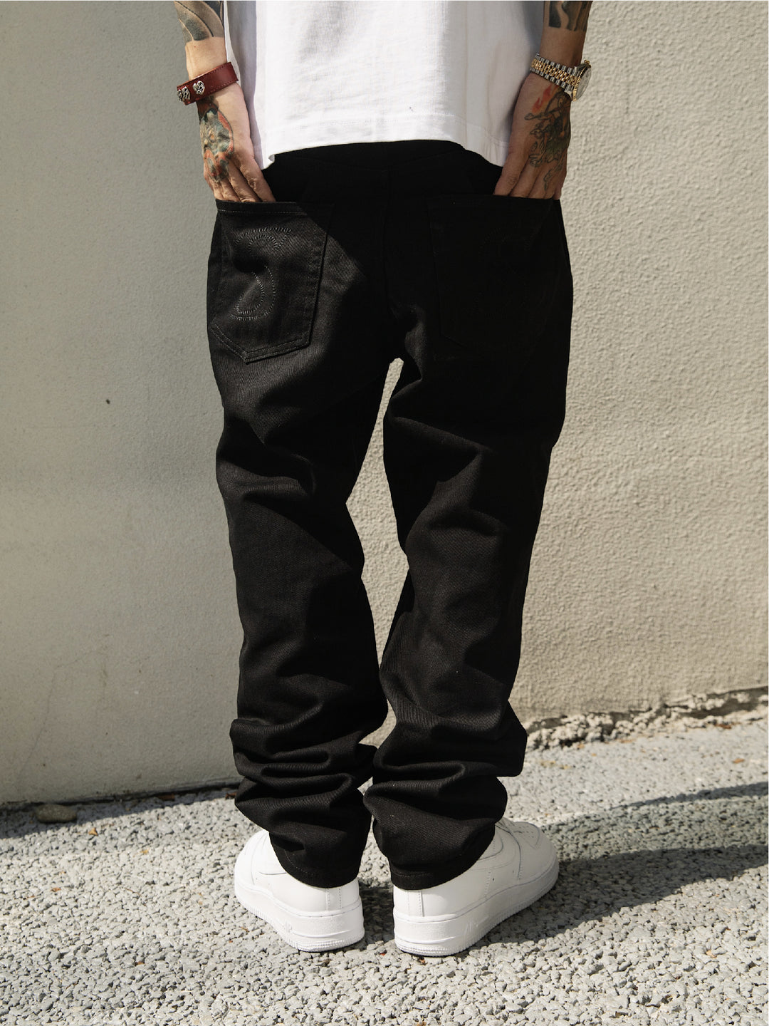 S45 Embroidered Basic Washed Jeans | Face 3 Face