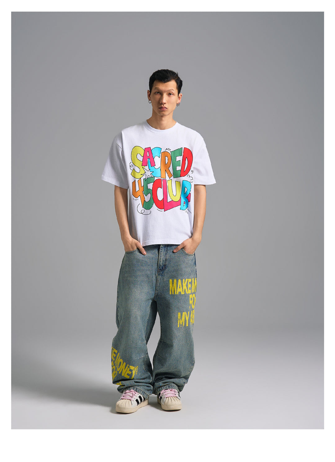 S45 Cartoon-Style Slogan Print Tee | Face 3 Face