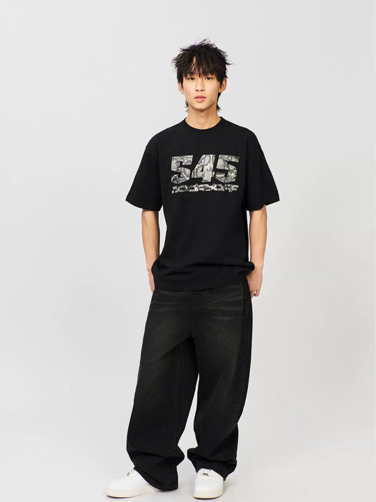 S45 Snake Pattern Basic Logo Tee | Face 3 Face