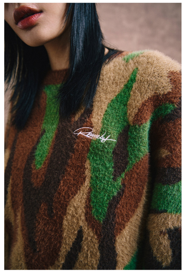 Remedy Flame Camouflage Knit Sweater | Face 3 Face