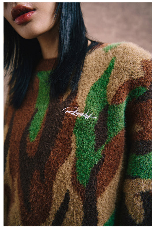 Remedy Flame Camouflage Knit Sweater | Face 3 Face