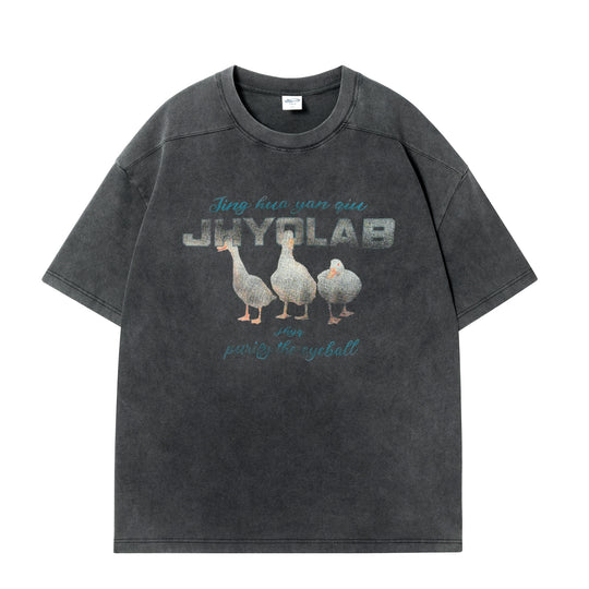 JHYQ Washed Duck Print Tee | Face 3 Face