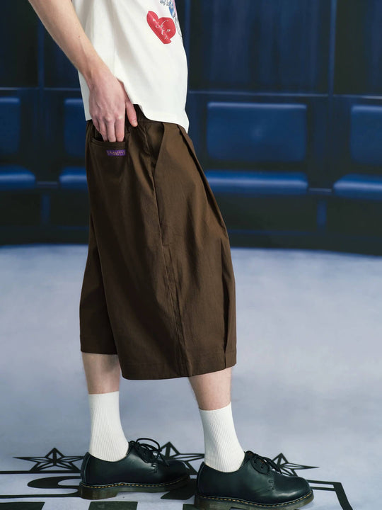 S45 3D Double Pleat Baggy Shorts | Face 3 Face
