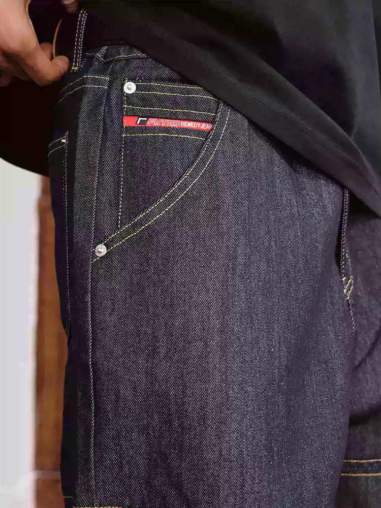 Remedy Stitched Side Pocket Baggy Jeans | Face 3 Face