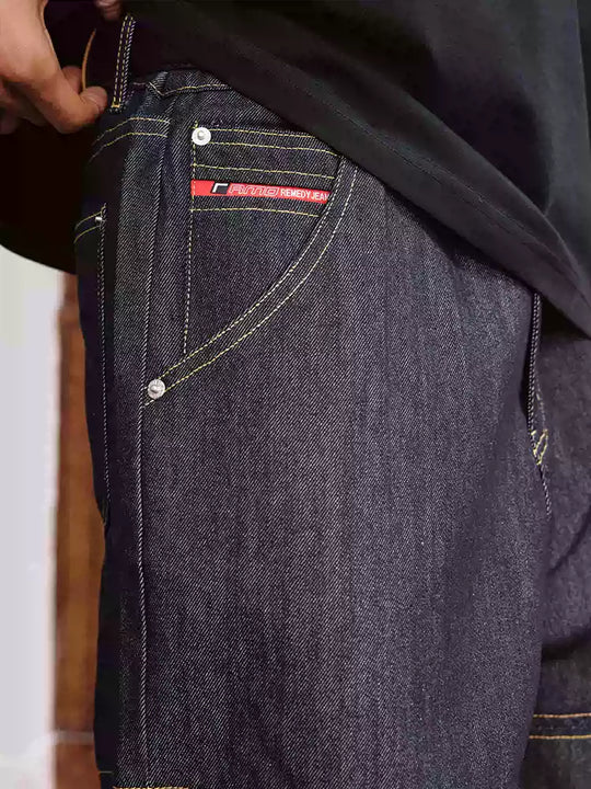 Remedy Stitched Side Pocket Baggy Jeans | Face 3 Face